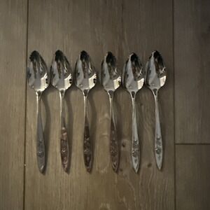 6 PCs Oneida Stainless MY ROSE Grapefruit Spoons USA‎ Made